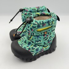 Bogs BMOC Snow Adventure Kids Teal Geometric Waterproof Winter Boots Size 7