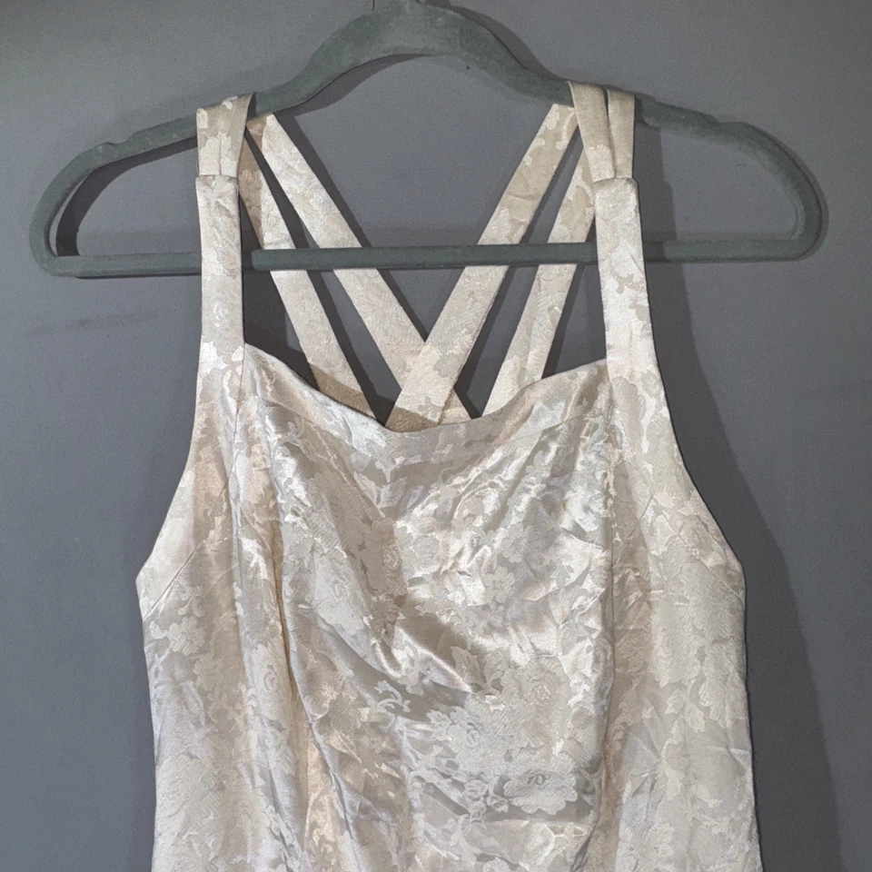 Vestido de Terciopelo Floral Metálico De Colección Años 90 Talla 12 Tirantes Damas de honor MOTB Foto 2 de 4