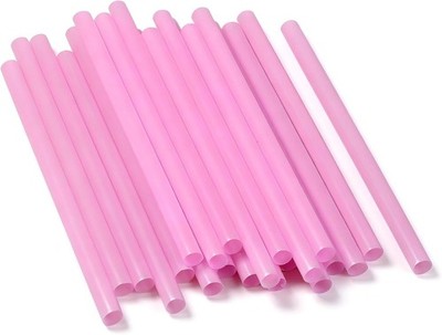 100 counts] Jumbo Smoothie Straws, Boba Straws, Disposable Drinking Pink straws