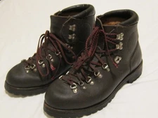Vasque Vintage Italian Brown Split Leather Hiking Mountaineering Boots-Size 13 C