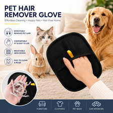 Pet Hair Remover Glove Mitt Deshedding Brush Dog Cat Rabbit All Hair Types