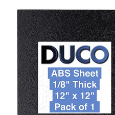 Duco Usa-Made ABS Plastic Sheet 1/8 Inch Thick 12" X 12" - 1 Pack of Black Therm