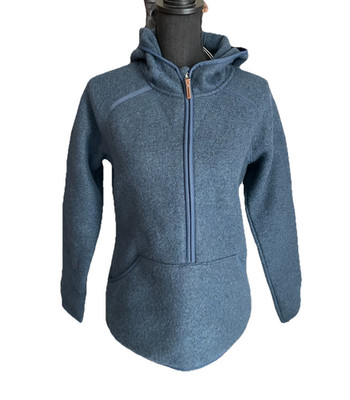 Smartwool Womens Hudson Trail Fleece Half Zip Anorak Medium Blue NWOT Hooded