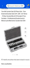 Torx Bit Socket Set 25 Pc By Owl Tools Brand New In Unopened Packaging