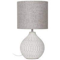 Tischleuchte Tischlampe Bellariva Stoffschirm Keramikfuss Weiss E27 Eglo 99332