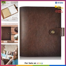 Leather Photo Album 4x6 Holds 200 Photos Scrapbook with Writing Space 30 Pages