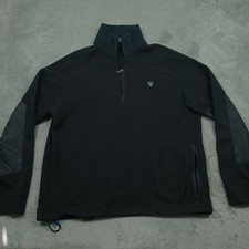 Polo Ralph Lauren Sweater Mens Medium Black 1/4 Zip Fleece Pullover Sport