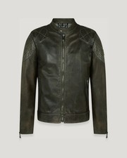 Belstaff Outlaw Mens Dark Olive Legacy Leather Jacket Size Small New