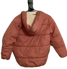 Old Navy Girls Pink Hooded Puffer Jacket M 8 Sherpa Lined Insulated