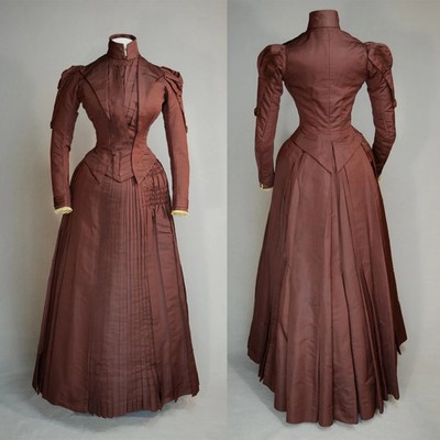 19th Century Duchess Visiting Costume Victorian Edwardian Walking Bustle Dress