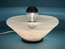 Vintage Lampada Da Tavolo Vetro Murano Leucos 30cm Modernariato Design 1980