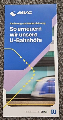 Munich Germany MVG U-Bahn Subway Metro Information Update Brochure