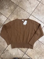 Lilysilk 100% Cashmere Women's Sweater Size XL New With Tags And Extra Yarn