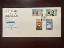 ÎLES VIERGES BRITANNIQUES COUVERTURE FDC ANNÉE 1983 INFIRMIÈRES ROSSIGNOL SANTÉ MÉDECINE
