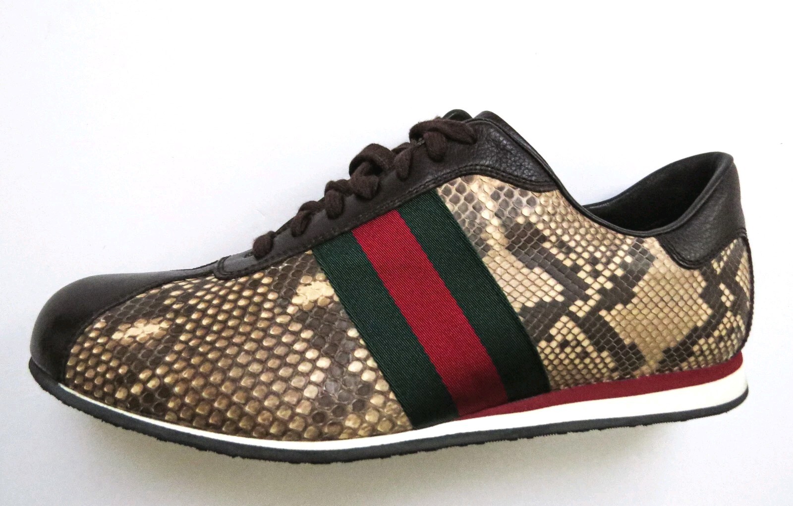 GUCCI Rare Python Snakeskin Leather Sneakers Shoe… - image 4