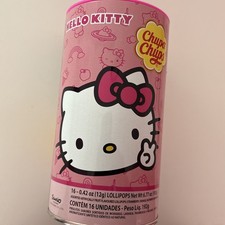 Hello Kitty Chumpa Chips Coin Can Vintage Sanrio Cute Pink Includes 15 Lolipops 