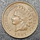 1897 Indian Head Cent Penny 1c Choice AU