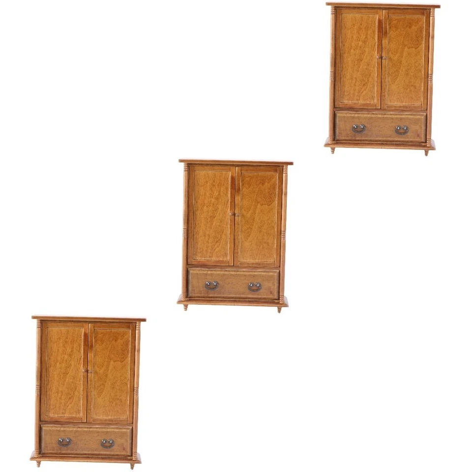  3 stücke Mini Möbel Zubehör Retro Kleiderschrank Modell Spielzeug Mini Haus
