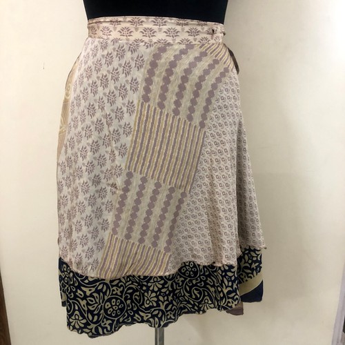 Indian Rapron Midi Ethnic Art Silk Hippie Skirt Bohemian Beach Wear Wrap Dress - Picture 9 of 13