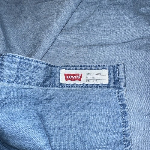 Levi's da uomo denim perla a scatto effetto invecchiato manica lunga XL viso sorridente ricamato - Foto 14 di 19