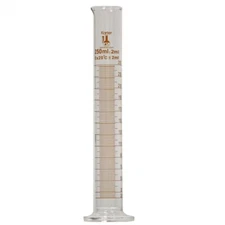 250ml Graduated Cylinder, Glass, Round, Karter Scientific 412G3 (Single)