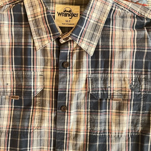 Wrangler Men's Classic Plaid Button Down 2 Pocket Cotton Shirt Pattern XLT - Picture 4 of 8