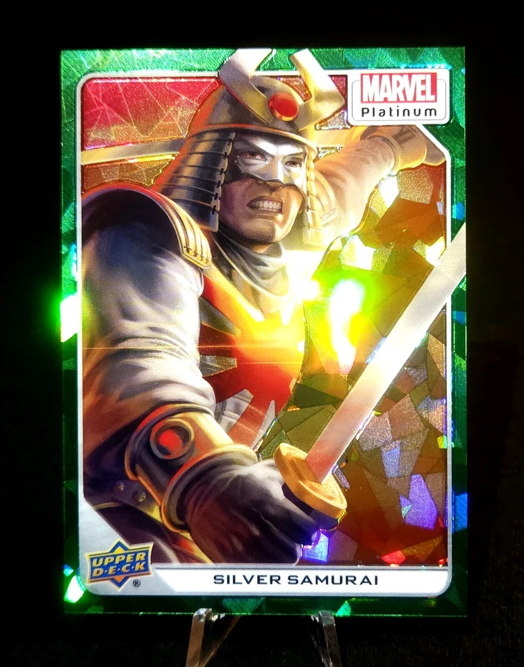 2023 Upper Deck Marvel Platinum Green Crackle /99 ~ SILVER SAMURAI Parallel Card - Image 4 of 4