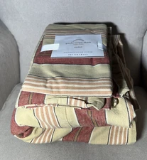 Pottery Barn Serape Stripe PAOLO FULL QUEEN DUVET Cover & 2 Shams Linen Blend