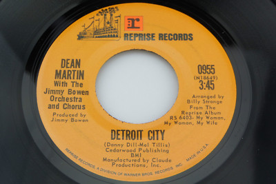 Dean Martin: Detroit City / Turn the World Around  [VG+ Copy]