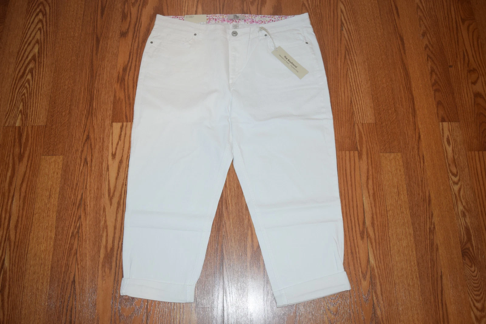 NWT Womens VINTAGE AMERICA Coconut Milk White Boyfriend Ankle Grazer Jeans 4
