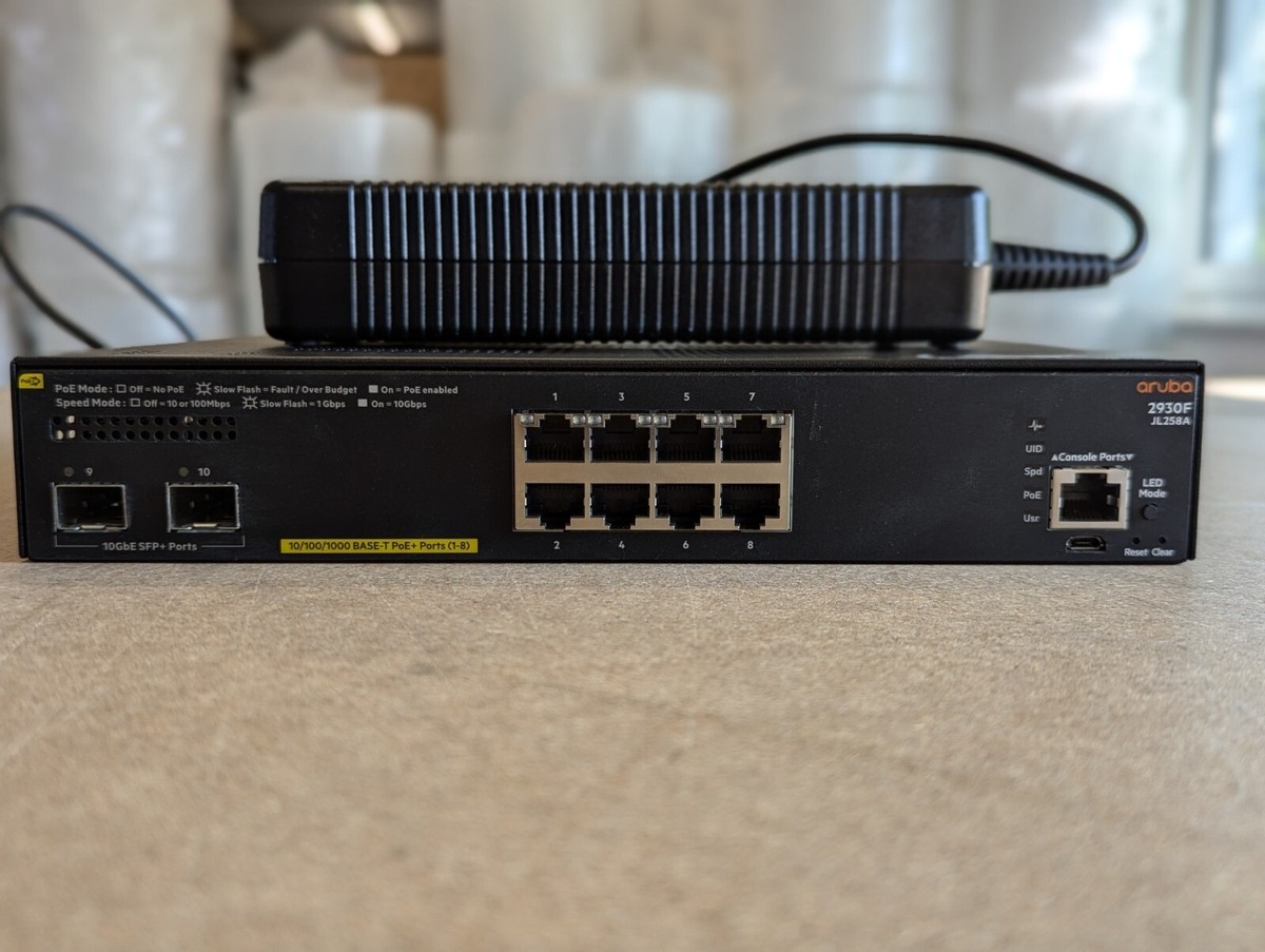 HP JL258A Aruba 2930F 8G PoE+ 2SFP+ Switch NO PWR | eBay