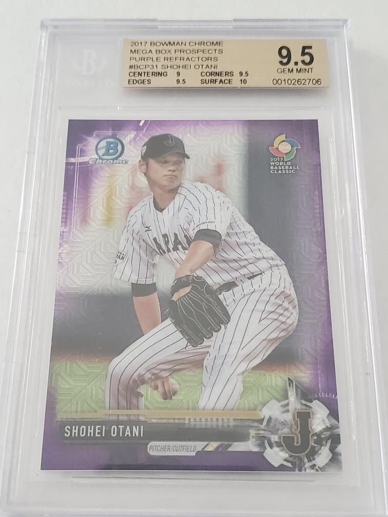2017 BOWMAN CHROME MEGA BOX PURPLE REFRACTOR SHOHEI OTANI OHTANI BGS 9.5 /250 RC