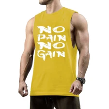 Mens Gym Bodybuilding Stringer Tank Top Muscle Sleeveless Shirt Workout Vest