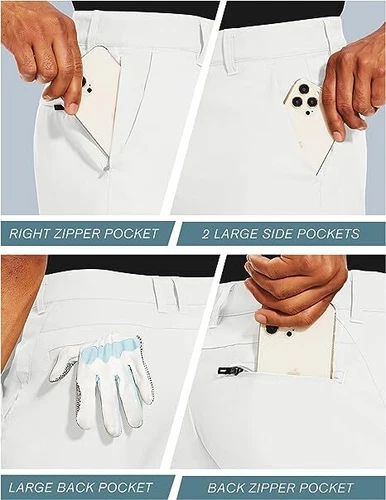 Pantalones cortos de golf ligeros para hombre 15 colores bolsillos delanteros planos pantalones flexibles de secado rápido - Imagen 35 de 51