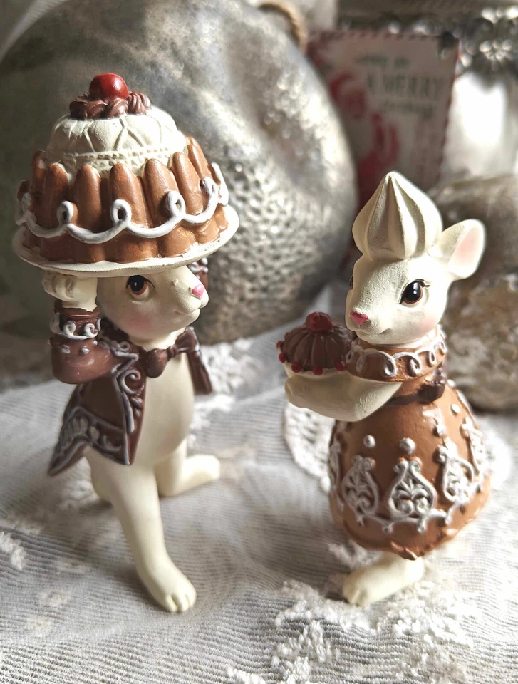 Weihnachten Deko Lebkuchen Mäuse Paar Kuchen Clayre & Eef ca 5 x 5 x 10 - Bild 2 von 2