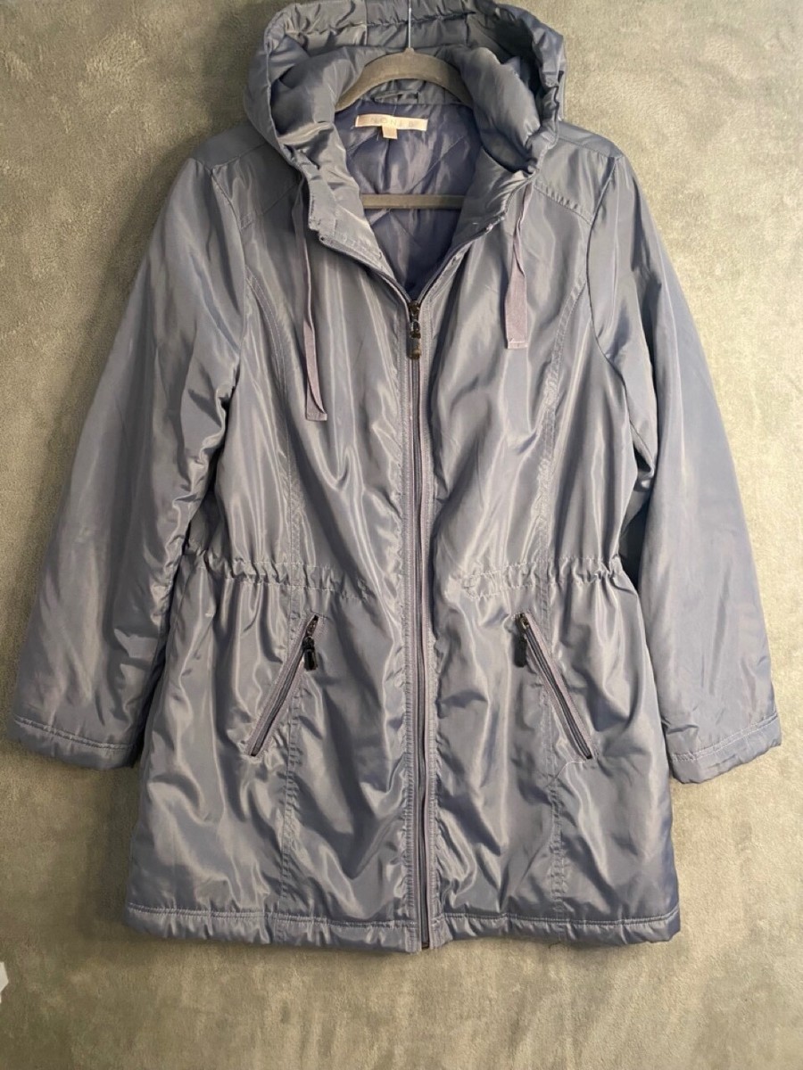 Noni B Jacket Womens Size 14 Lightweight Gray/Purple Hoooded