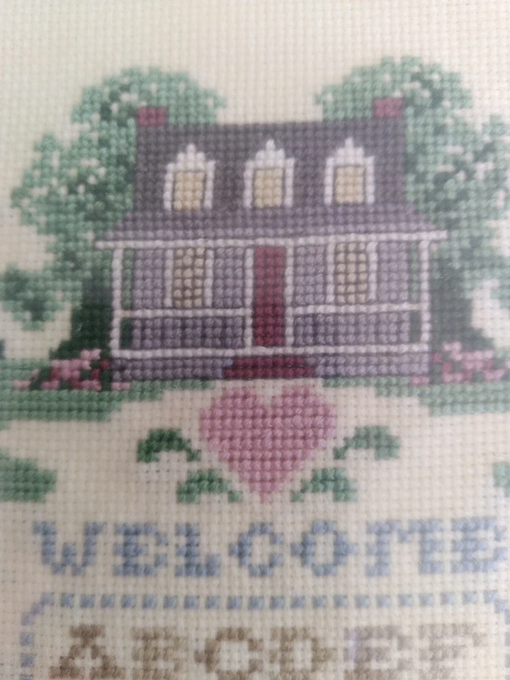  Alphabet Sampler Counted Cross Stitch Pattern flowers hearts welcome 10" x 12" - Image 2 of 3