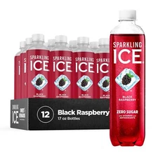 Sparkling Ice, Black Raspberry Water, Zero Sugar Flavored Water,... 