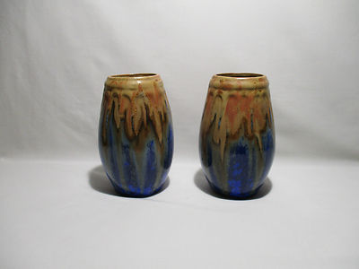 Vase en grès salé émaillé signé Guérin /R003 - Ressourcerie du Sud Hainaut