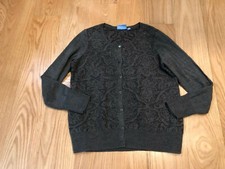 Simply Vera Gray Womans Button Down Sweater Size XL