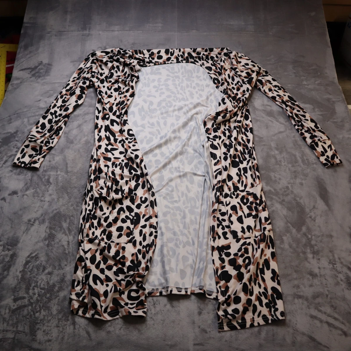 Womens Long Sleeve Animal Cheetah Leopard Print Duster Cardigan Casual |  eBay