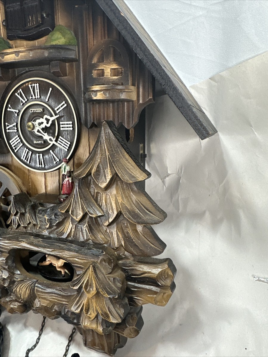 Citizen Wood Cuckoo WORKING Clock 4MJ659 Rhythm Sound & Motion