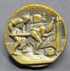 SATIRICAL REVERSE BUTTON ON THE COUNT OF CHAMBORD 1880 CLYSTERE SCENE N°1
