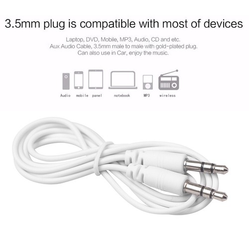 3.5 mm Stereo Jack Audio Cable Male to Male AUX Cord for Car Speaker