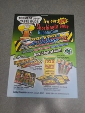 Toxic Waste Sour Candy / Nickelodeon Slime Print Ad 2008 Double Sided 