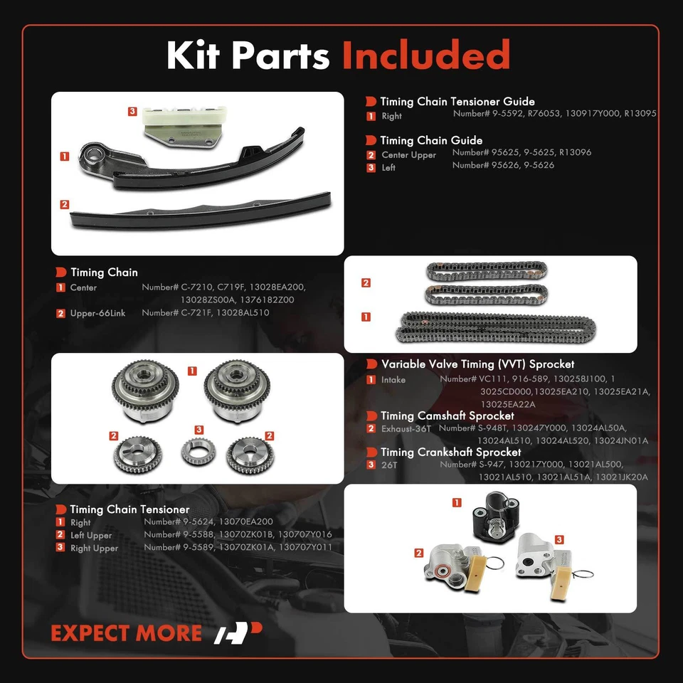 14x Engine Timing Chain Kit for Nissan Frontier 05-19 Pathfinder Xterra NV1500 - Image 2 of 4