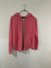 Tommy Hilfiger Womans Small Pink Full Zip Hoodie Beach Preppy Sporty Chic P5