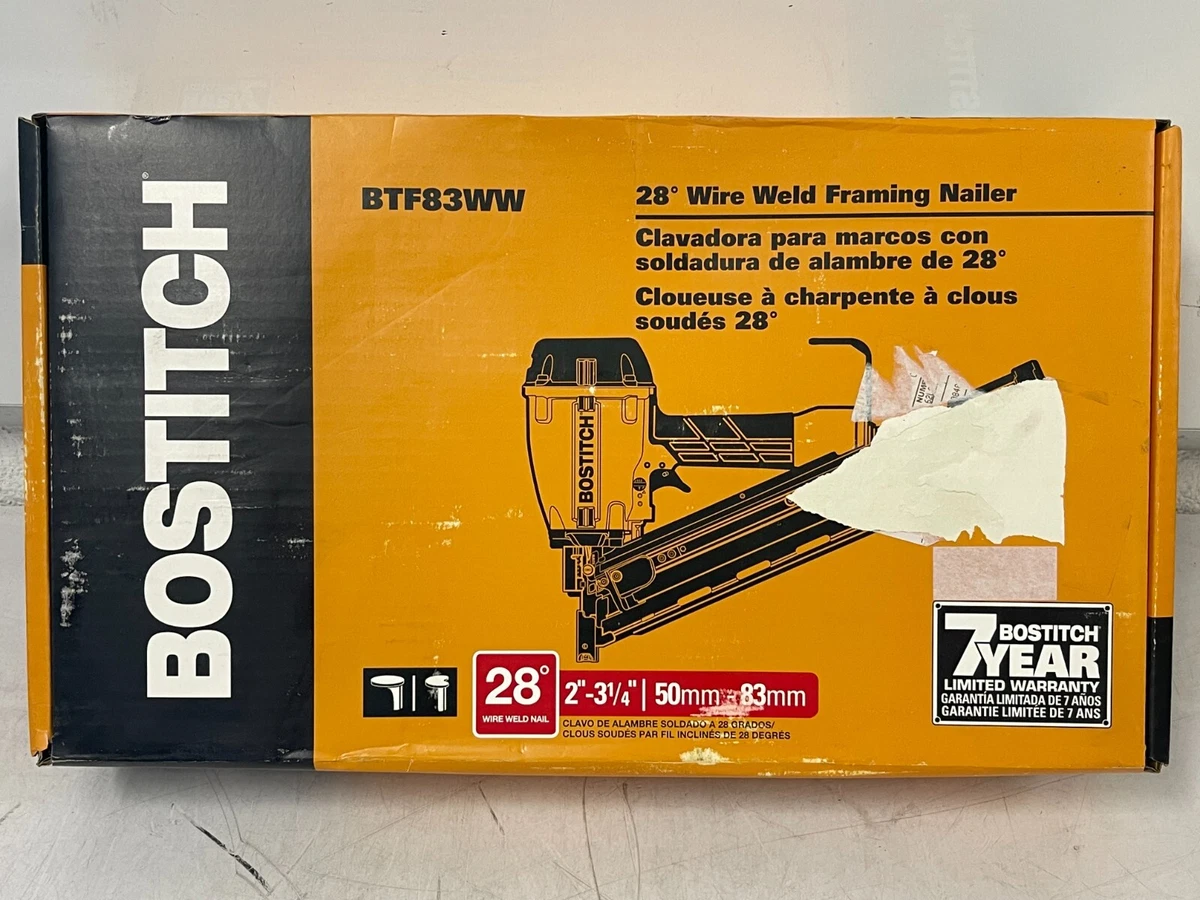 Bostitch 28 Degree Wire Weld Framing Nailer BTF83WW eBay