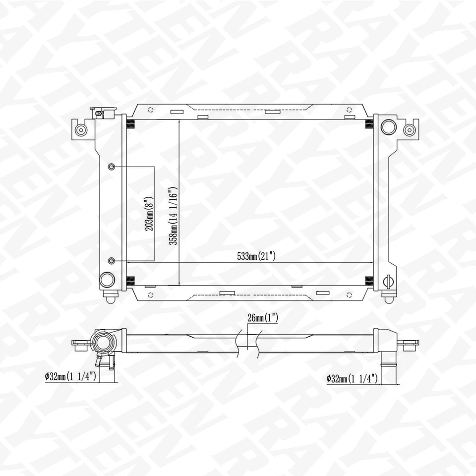980 Radiator Fit for Chrysler Shadow 1989-1990/ Dodge Shadow Plymouth Sundance - Image 2 of 4