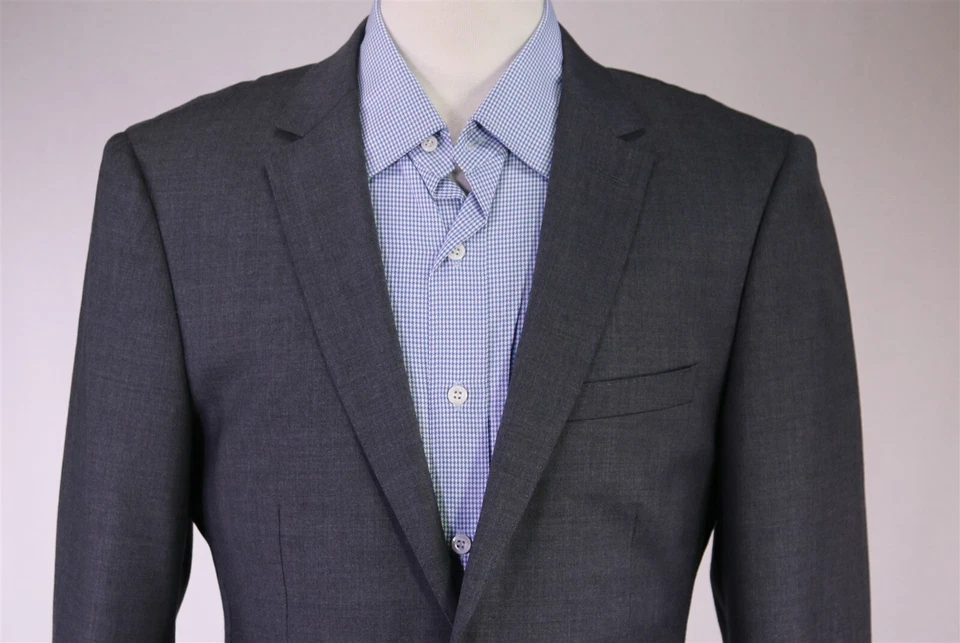 Blazer de lana Giovanni Bresciani para hombre calce ajustado gris 2-Btn Super 150 38S Foto 3 de 4